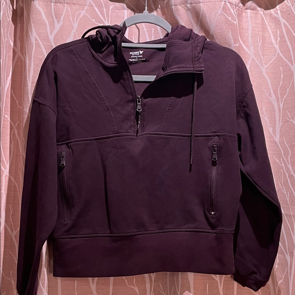 Old Navy Deep Boxwood Half-Zip Hoodie